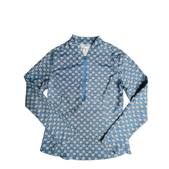 Sigrid Olsen Tops - Sigrid Olsen women’s Interlock Zip Neck Shirt UPF 50 size M Long Sleeve